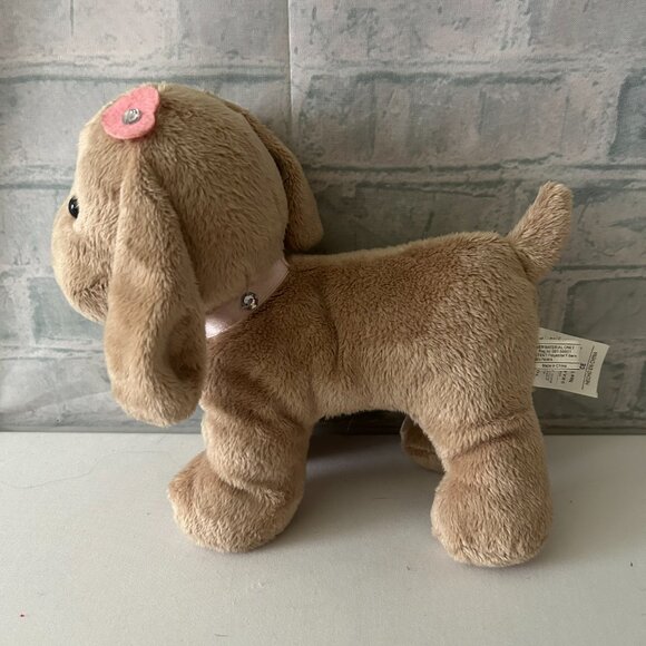 PUPPY DOG WITH PINK COLLAR WITH SEQUENCE STUFFED ANIMAL - Picture 2 of 4